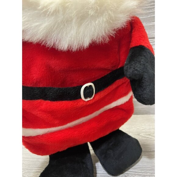 Vintage Plush Two Sided Santa Stocking or Christmas Card Holder With Felt Face - Picture 3 of 7